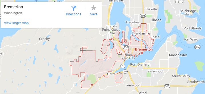 Maps of Bremerton, Mapquest, google, yahoo, driving directions