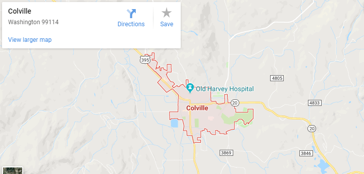 Maps of Colville, Mapquest, google, yahoo, driving directions