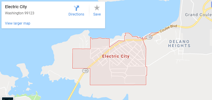 Maps of Electric City, mapquest, google, yahoo, driving directions