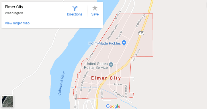 Maps of Elmer City, mapquest, google, yahoo, driving directions