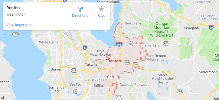 Maps of Renton, mapquest, google, yahoo, bing, driving directions