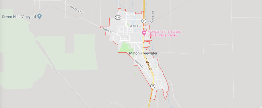 Map of Milton Freewater