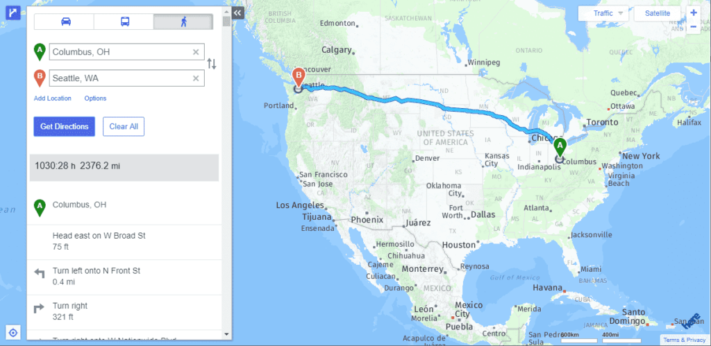 Yahoo maps driving directions - route planner