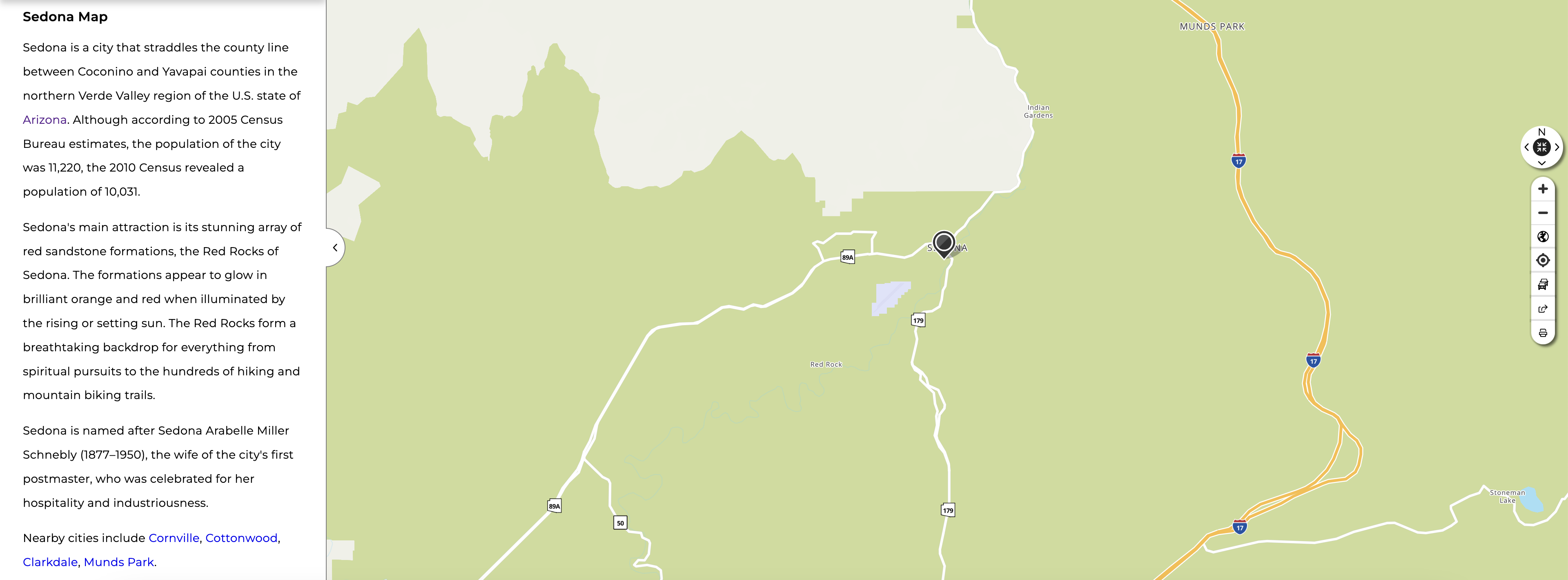 Map of Sedona