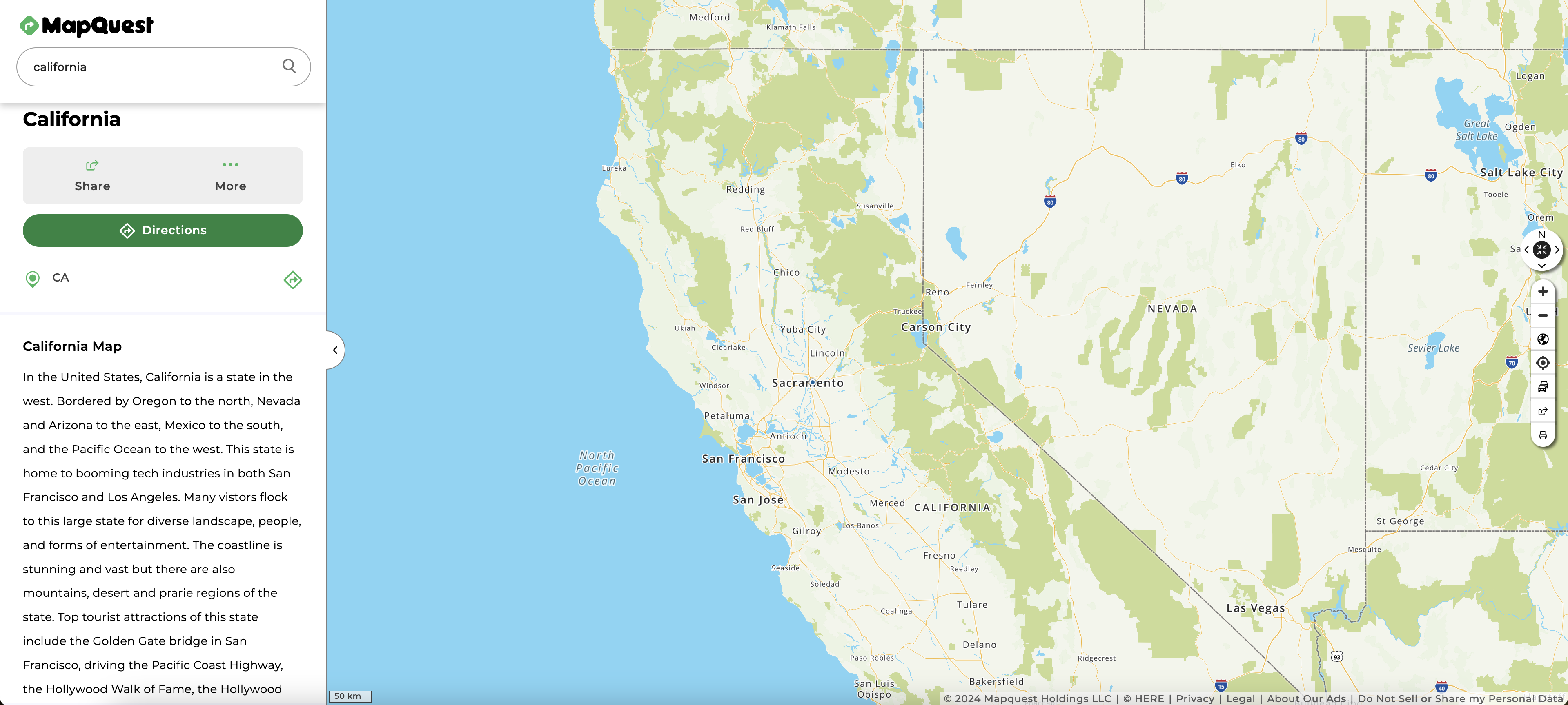 Map of california