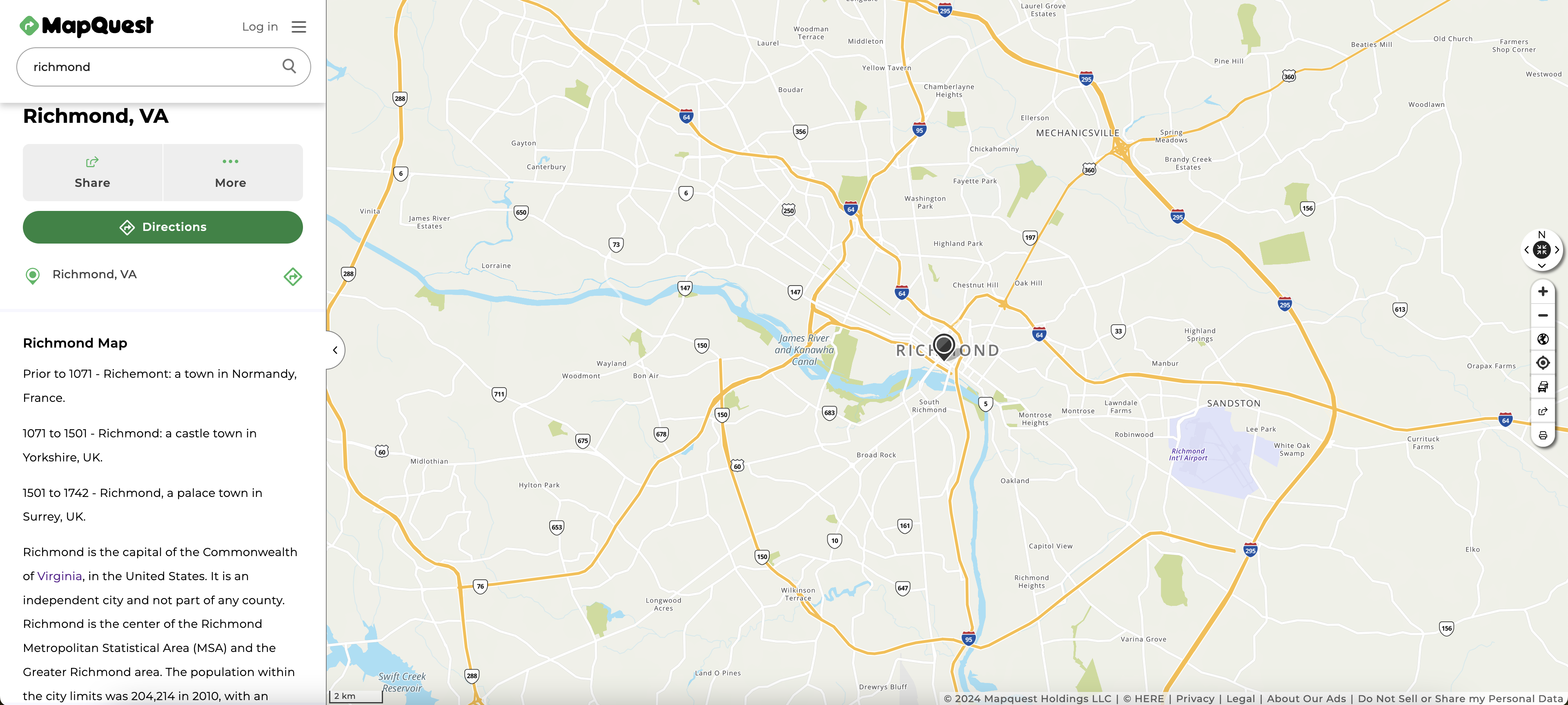 Map of richmond