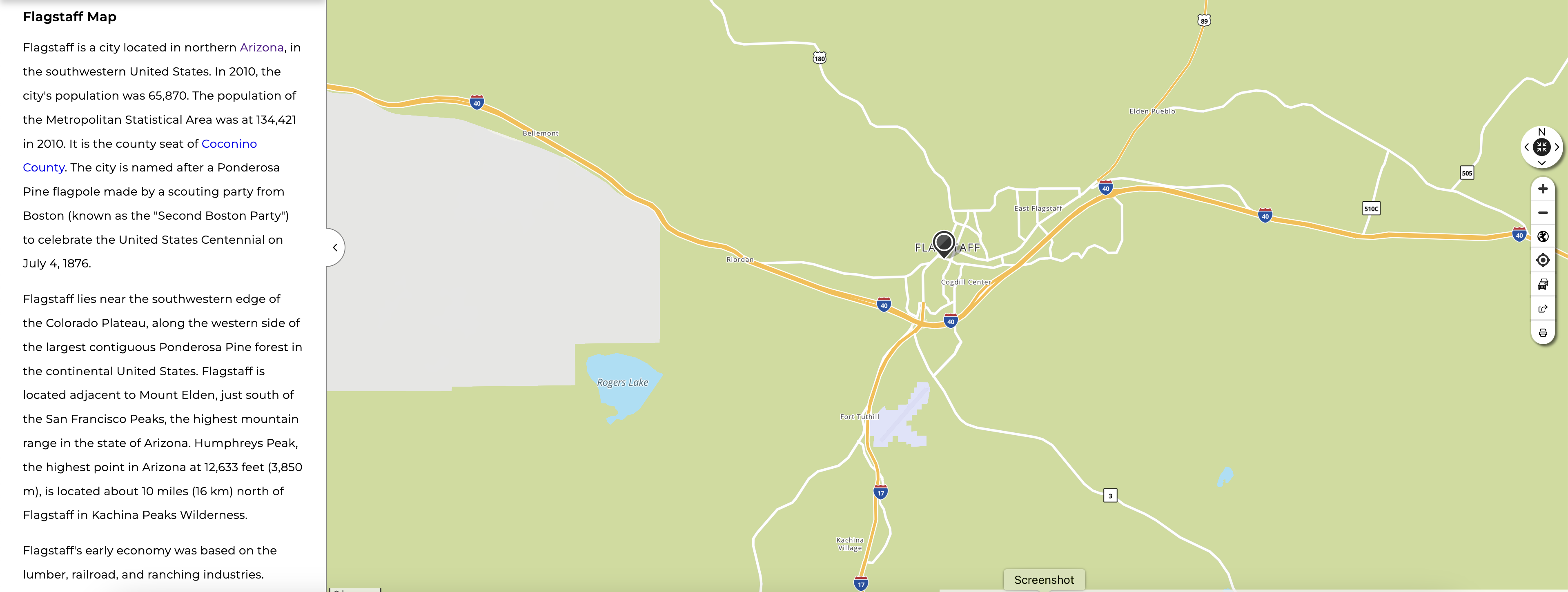 map of Flagstaff