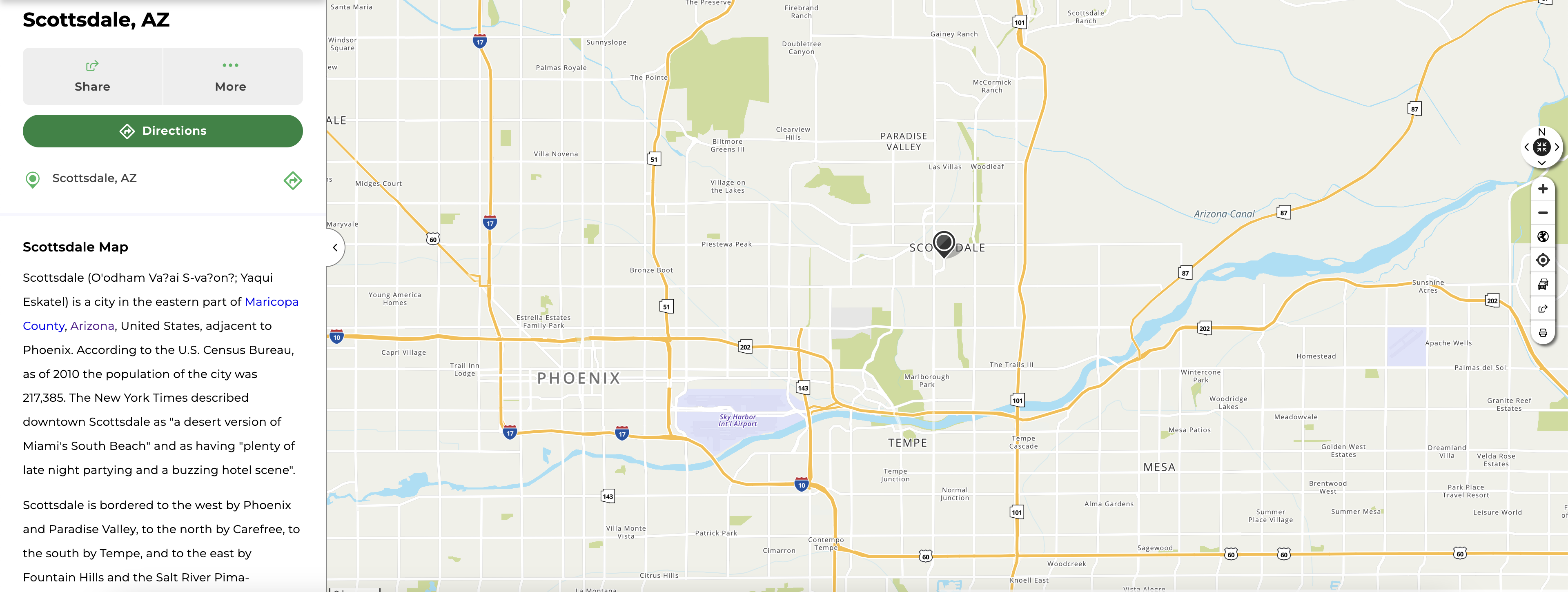 map of Scottsdale